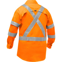 Chemise de travail &agrave; manches longues et X au dos Bisley avec X-Airflow pour femmes, Poly-coton, Petit, Orange haute visibilit&eacute; Dufferin Supply