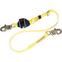 Adjustable Web Shock-Absorbing Lanyard, 6', Snap Hook Center, Snap Hook Leg Ends, Polyester Dufferin Supply