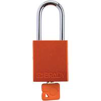 Velocity Plus Safety Lockout Padlock, Orange, Keyed Alike, Aluminum, 1-1/2" Width Dufferin Supply