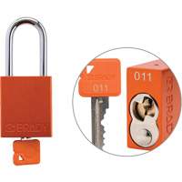 Velocity Plus Safety Lockout Padlock, Orange, Keyed Alike, Aluminum, 1-1/2" Width Dufferin Supply