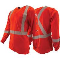 Atlas Guardian&reg; FR/AR Henley Shirts with 2" Striping, X-Small, High Visibility Orange Dufferin Supply