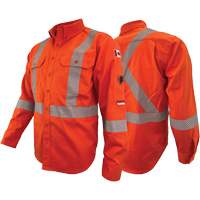 Atlas Guardian&reg; FR/AR Work Shirts with 2" Striping, X-Small, High Visibility Orange Dufferin Supply
