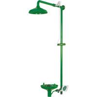 Douche combin&eacute;e pour laboratoire avec cuvette ouverte en ABS, Montage mural Dufferin Supply