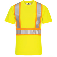 T-shirt de s&eacute;curit&eacute; &agrave; bandes contrastantes, Polyester, Petit, Jaune lime haute visibilit&eacute; Dufferin Supply
