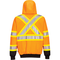 Contrast-Striped Safety Hoodie, Small, Black/High Visibility Orange Dufferin Supply