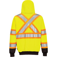 Contrast-Striped Safety Hoodie, Small, Black/High Visibility Lime-Yellow Dufferin Supply