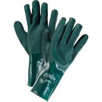 Double Dipped Green Gloves, 12" L, PVC, Cotton Jersey Inner Lining, 70-mil Dufferin Supply
