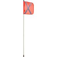 Heavy-Duty Safety Whip, Threaded Mount, 5' High, Orange with Reflective X Dufferin Supply