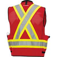 6678 High-Visibility Antimicrobial Mesh-Back Surveyor Vest, Red, Small, Polyester Dufferin Supply