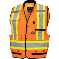 6680 High-Visibility Antimicrobial Mesh-Back Surveyor Vest, High Visibility Orange, Small, Polyester Dufferin Supply