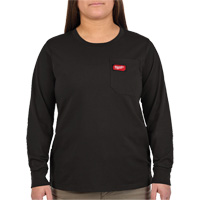 GRIDIRON Long Sleeve Pocket T-Shirt, Women's, X-Small, Black Dufferin Supply