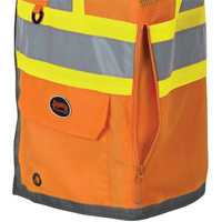 Pioneer Mesh Back Zip Front Surveyor Safety Vest, High Visibility Orange, Small, Polyester Dufferin Supply