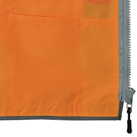Pioneer Mesh Back Zip Front Surveyor Safety Vest, High Visibility Orange, Small, Polyester Dufferin Supply