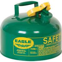 Safety Can for Combustibles, Type I, Galvanized Steel, 2 US gal., Green, FM Approved/UL/ULC Listed Dufferin Supply