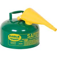 Safety Can for Combustibles with Funnel, Type I, Galvanized Steel, 2.5 US gal., Green, FM Approved/UL/ULC Listed Dufferin Supply