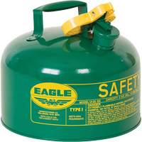 Safety Can for Combustibles, Type I, Galvanized Steel, 2.5 US gal., Green, FM Approved/UL/ULC Listed Dufferin Supply