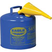 Safety Can for Kerosene with Funnel, Type I, Galvanized Steel, 5 US gal., Blue, FM Approved/UL/ULC Listed Dufferin Supply