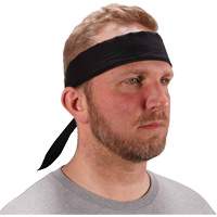 Chill-Its 6702 Cooling Headband with Embedded Polymers & Tie Closure, Black Dufferin Supply