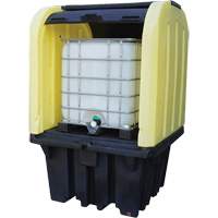 Yellow Roll Top Hardcover Spill Pallet, 65" L x 65" W x 101" H, 5000 lbs. Load Capacity Dufferin Supply