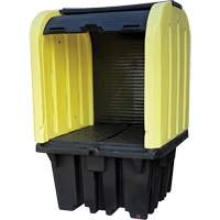 Yellow Roll Top Hardcover Spill Pallet, 65" L x 65" W x 101" H, 5000 lbs. Load Capacity Dufferin Supply