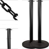 Industrial Stanchion Kit with Plastic Chain, 37" High, Black Dufferin Supply