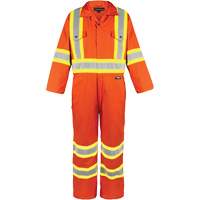 High-Visibility Unlined Coveralls, Small, High Visibility Orange Dufferin Supply
