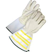 High-Visibility Utility Gloves with 6.25" Cuff, Small, Grain Cowhide Palm Dufferin Supply