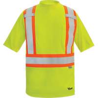 Viking&reg; Safety Bamboo Lined T-shirt, Polyester, Small, High Visibility Lime-Yellow Dufferin Supply