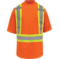 Viking&reg; Safety Bamboo Lined T-shirt, Polyester, Small, High Visibility Orange Dufferin Supply