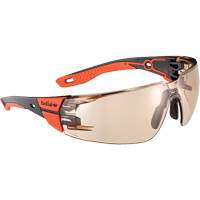 RUSH+ 2.0 M/L Safety Glasses with Black & Red Frame, Copper Lens, Anti-Fog/Anti-Scratch, ANSI Z87+ Dufferin Supply