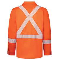 Avenger 7 oz Deluxe Segmented Striped High-Visibility Work Shirt, Style 652, Men's, Small, Orange Dufferin Supply