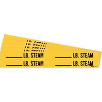 "Blank LB. Steam" Pipe Markers, Self-Adhesive, 1-1/8" H x 7" W, Black on Yellow Dufferin Supply