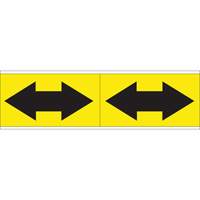 Dual Direction Arrow Pipe Markers, Self-Adhesive, 2-1/4" H x 7" W, Black on Yellow SI726 | Dufferin Supply