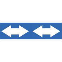 Dual Direction Arrow Pipe Markers, Self-Adhesive, 2-1/4" H x 7" W, White on Blue SI727 | Dufferin Supply
