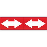 Dual Direction Arrow Pipe Markers, Self-Adhesive, 2-1/4" H x 7" W, White on Red SI728 | Dufferin Supply