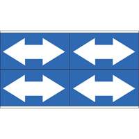 Dual Direction Arrow Pipe Markers, Self-Adhesive, 1-1/8" H x 7" W, White on Blue SI738 | Dufferin Supply
