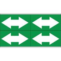 Dual Direction Arrow Pipe Markers, Self-Adhesive, 1-1/8" H x 7" W, White on Green SI739 | Dufferin Supply