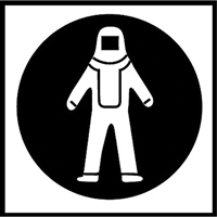 &eacute;tiquettes avec pictogramme Right to Know - Combinaison pleine protection, Vinyle, Feuille, 5/8" lo x 3/4" la Dufferin Supply