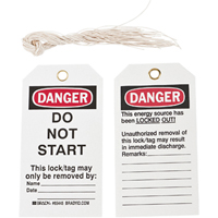 &eacute;tiquettes de verrouillage, Plastique, 3" la x 5-3/4" h, Anglais Dufferin Supply