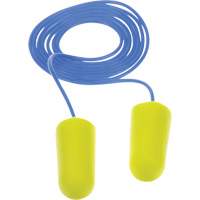 Bouchons d'oreilles n&eacute;on jaune E-A-Rsoft, Vrac - Sac en poly, Avec cordon Dufferin Supply