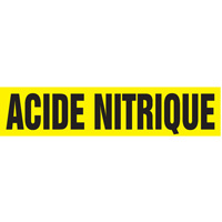 "Acide Nitrique" Pipe Markers, Self-Adhesive, 2-1/2" H x 12" W, Black on Yellow SQ302 | Dufferin Supply