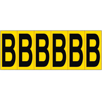Individual Adhesive Letter Markers, B, 2-15/16" H, Black on Yellow Dufferin Supply