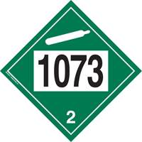 Plaque-&eacute;tiquette TMD 1073 pour gaz ininflammable oxyg&egrave;ne liqu&eacute;fi&eacute;, Plastique Dufferin Supply