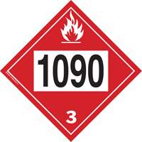 Plaque-&eacute;tiquette TMD 1090 pour liquide inflammable ac&eacute;tone, Plastique Dufferin Supply