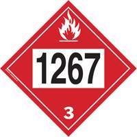 Plaque-&eacute;tiquette TMD 1267 pour liquide inflammable p&eacute;trole brut, Vinyle adh&eacute;sif Dufferin Supply