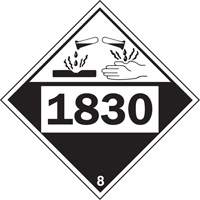 Plaque-&eacute;tiquette TMD 1830 pour mat&eacute;riaux corrosifs acide sulfurique, Plastique Dufferin Supply
