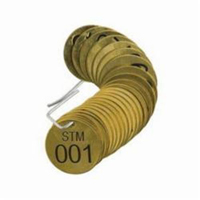 &eacute;tiquettes num&eacute;rot&eacute;es pour vannes STM, # 001-025, Laiton, 1,5" dia. Dufferin Supply