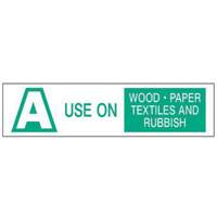 "A Use on Wood Paper Textiles and Rubbish" Labels, 6" L x 1-1/2" W, Green on White SY238 | Dufferin Supply
