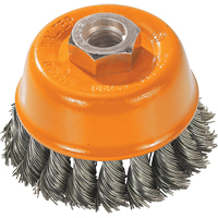 Knot-Twisted Wire Cup Brush, 3" Dia. x 5/8"-11 Arbor Dufferin Supply