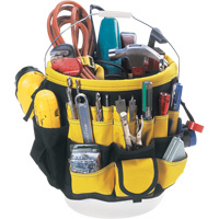 Tool Bucket Organizer, 6" L x 11" W x 12" H, Nylon, Black/Yellow Dufferin Supply